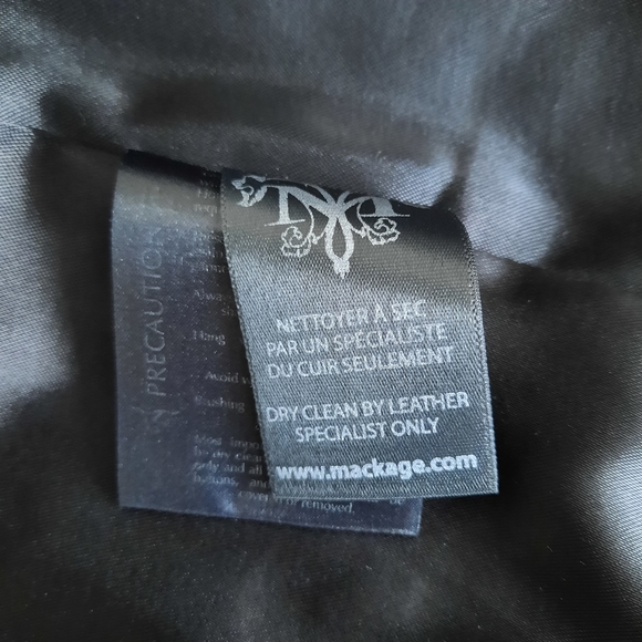 Mackage Black Wool Coat Leather Trim Detail Size XS - Picture 6 of 11